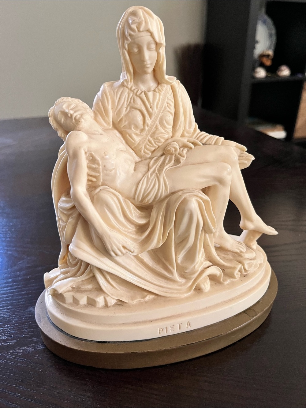 Classic Pieta Sculpture Figurine in Cream by